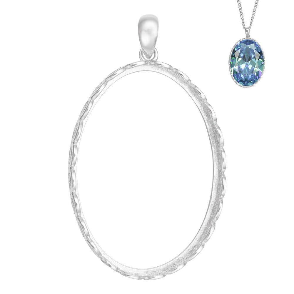5759 925 Sterling Silver Crown Bezel Cup Tray Pendant for 1.1x0.8 Inch